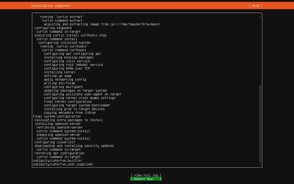 Установка Ubuntu Server 26 - Шаг 17 - Окончание установки