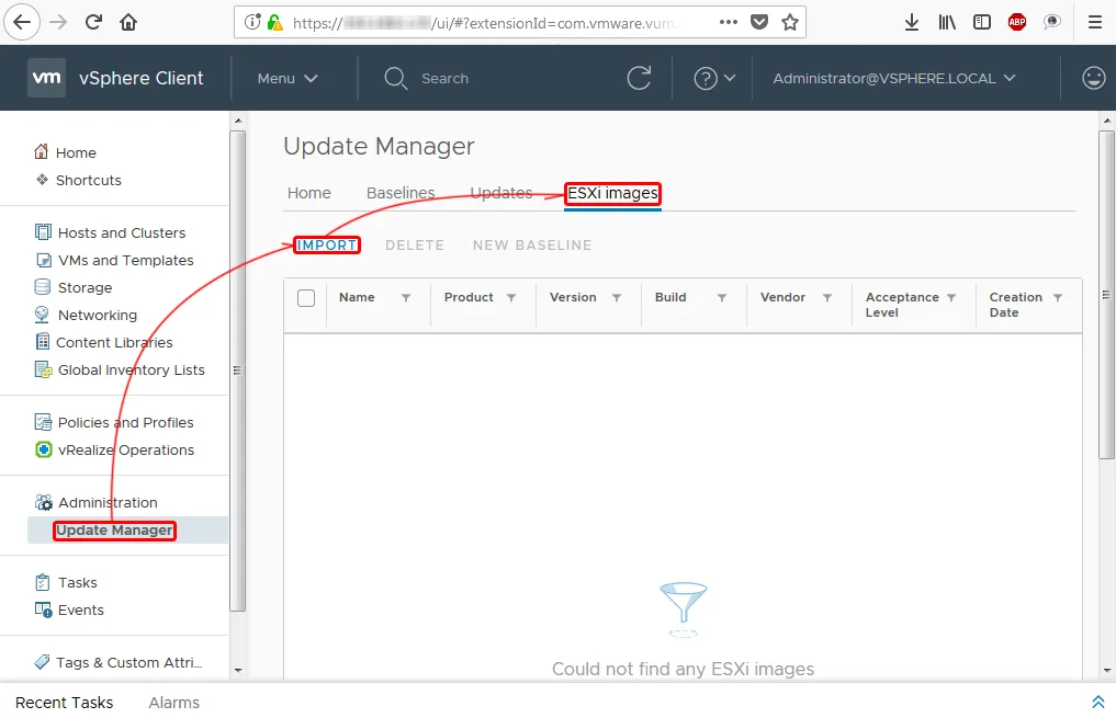 vCentre, заливаем образ ESXi
