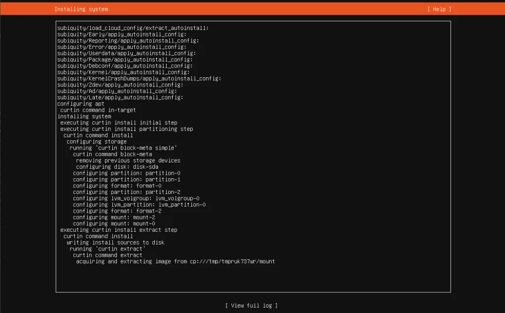 Установка Ubuntu Server 26 - Шаг 16 - Ждём окончания установки