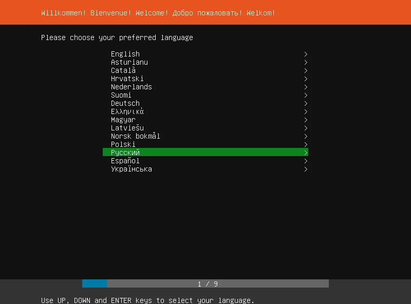 Язык Ubuntu Server 18.04