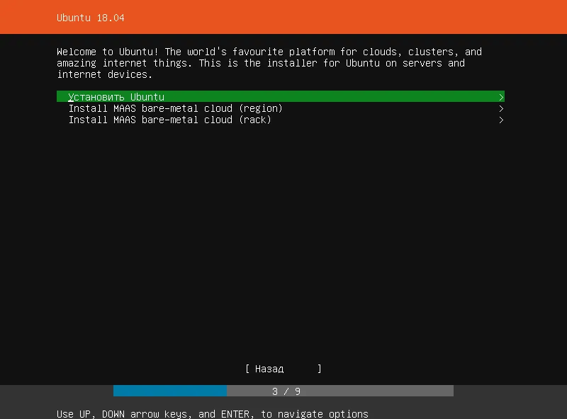 Ubuntu Server 18.04 - Обычная установка